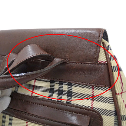 BURBERRY バーバリー リュック ベージュ ブラウン キャンバス レディース 【中古】