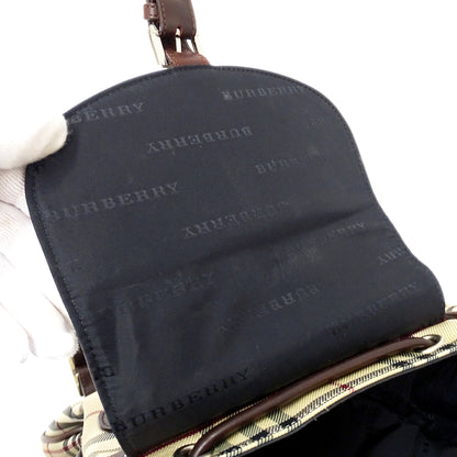 BURBERRY バーバリー リュック ベージュ ブラウン キャンバス レディース 【中古】