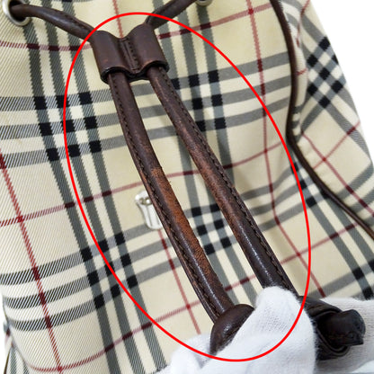 BURBERRY バーバリー リュック ベージュ ブラウン キャンバス レディース 【中古】