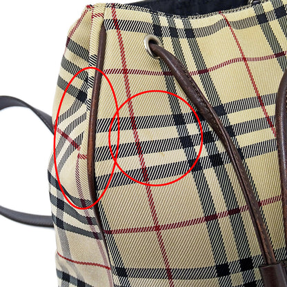 BURBERRY バーバリー リュック ベージュ ブラウン キャンバス レディース 【中古】