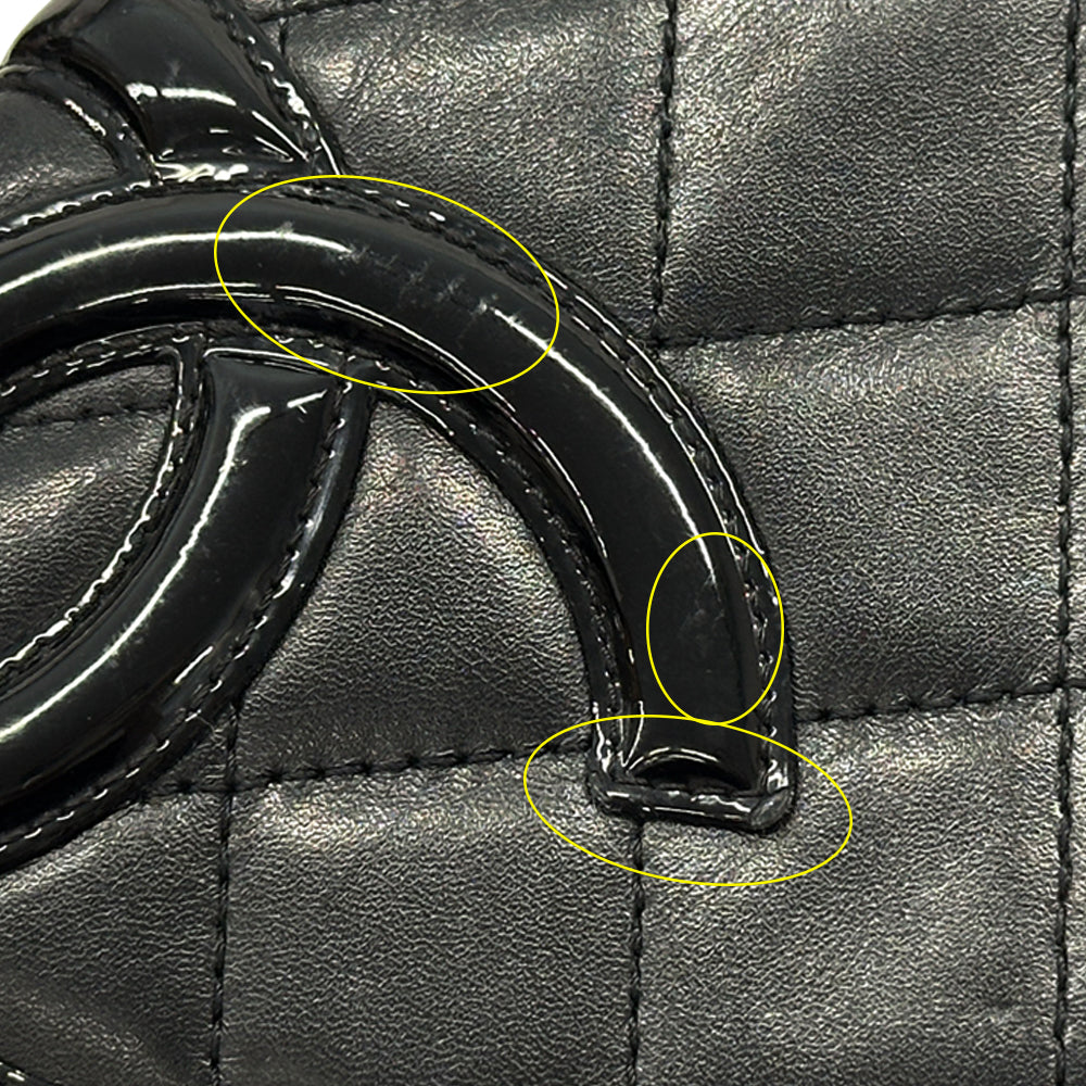 CHANEL シャネル 長財布 カンボン ブラック ラムスキン レディース 【中古】