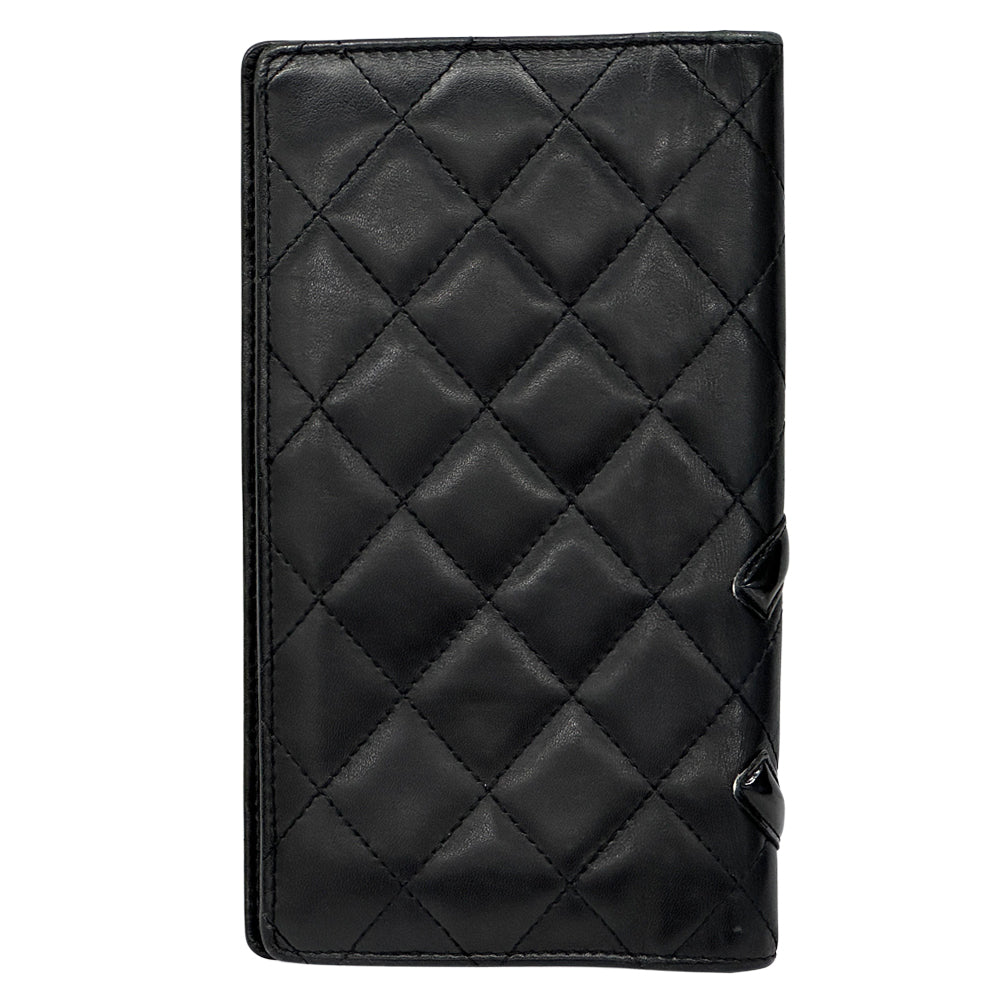 CHANEL シャネル 長財布 カンボン ブラック ラムスキン レディース 【中古】