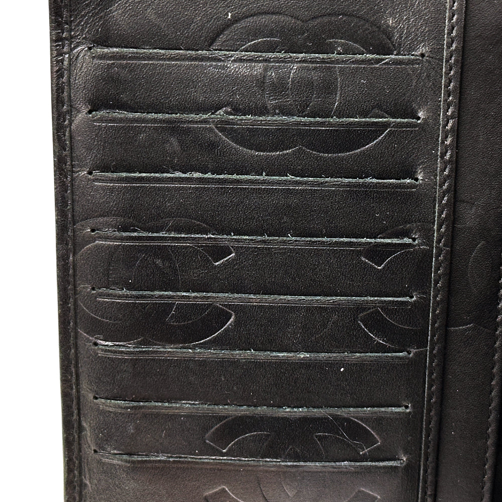CHANEL シャネル 長財布 カンボン ブラック ラムスキン レディース 【中古】
