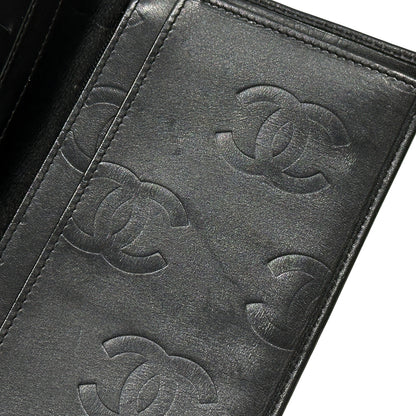 CHANEL シャネル 長財布 カンボン ブラック ラムスキン レディース 【中古】