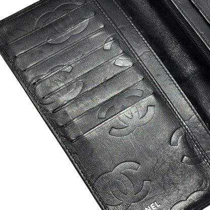 CHANEL シャネル 長財布 カンボン ブラック ラムスキン レディース 【中古】