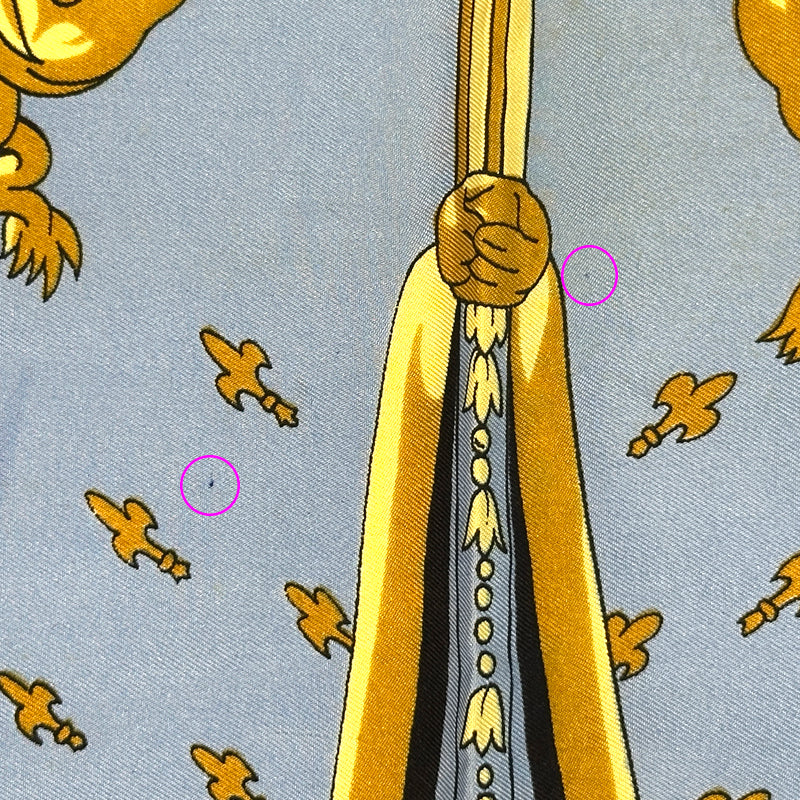 HERMES エルメス VUE DU CARROSSE DE LA GALERE LA REALE クイーンの戴冠式 スカーフ カレ90 ネイビー マルチカラー シルク レディース 【中古】