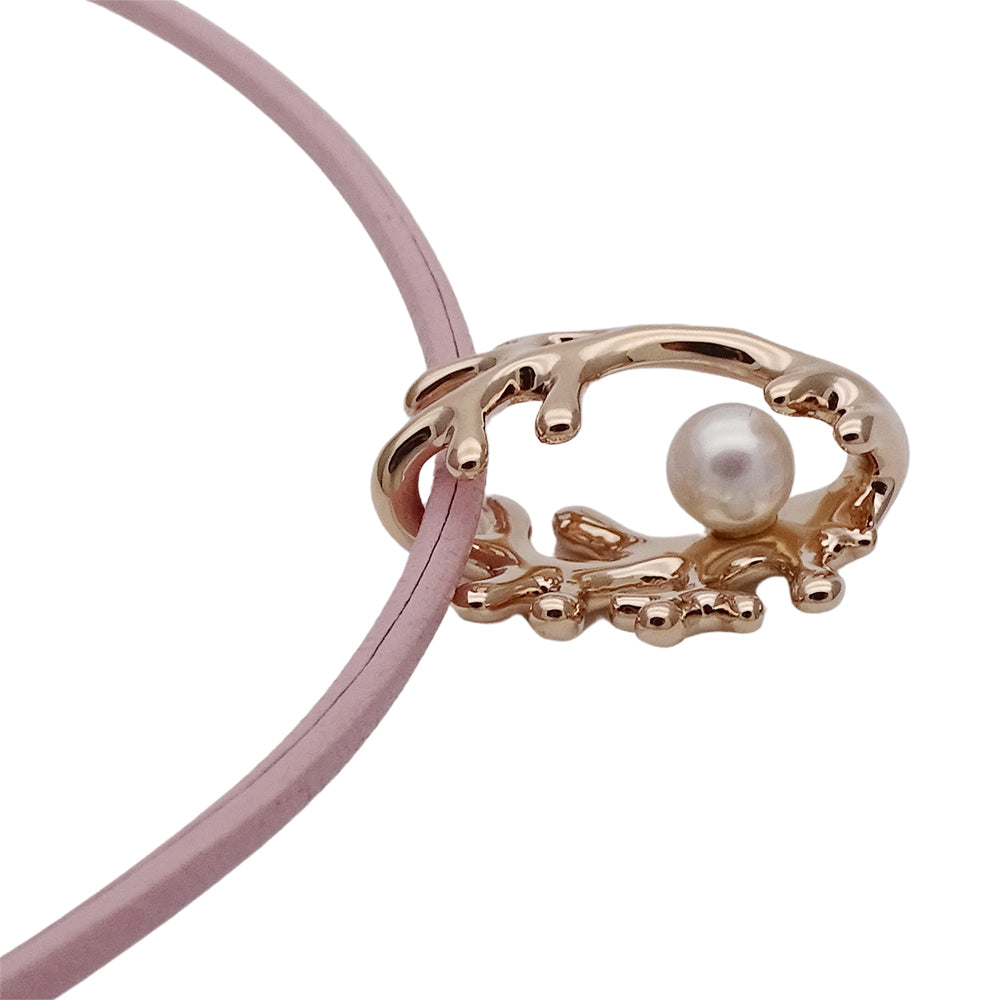 MIKIMOTO ミキモト ネックレス K18PG パール ピンクゴールド 珊瑚モチーフ 110周年記念 レディース 【中古】
