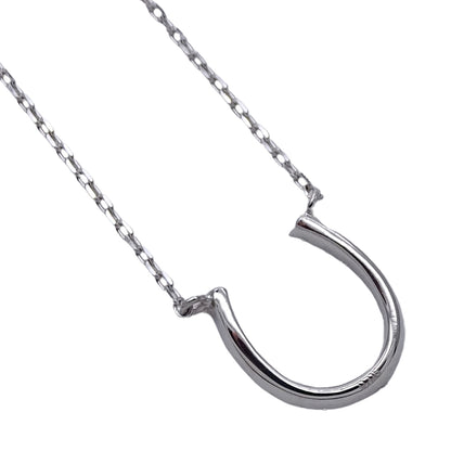 STAR JEWELRY スタージュエリー ホースシュー ネックレス K18WG ダイヤモンド D0.05 レディース 磨き済み【中古】