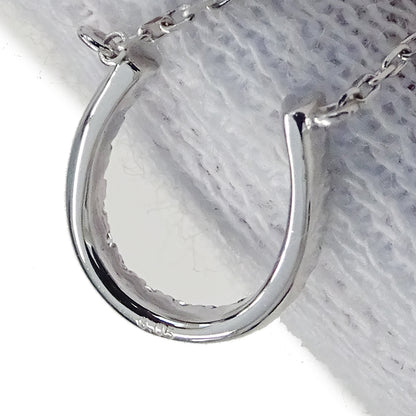 STAR JEWELRY スタージュエリー ホースシュー ネックレス K18WG ダイヤモンド D0.05 レディース 磨き済み【中古】