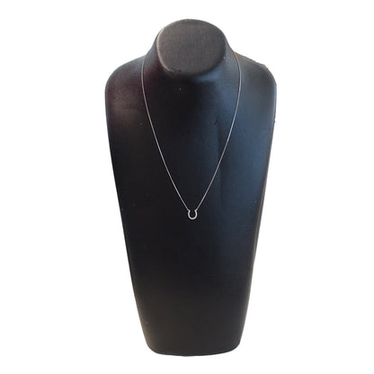 STAR JEWELRY スタージュエリー ホースシュー ネックレス K18WG ダイヤモンド D0.05 レディース 磨き済み【中古】