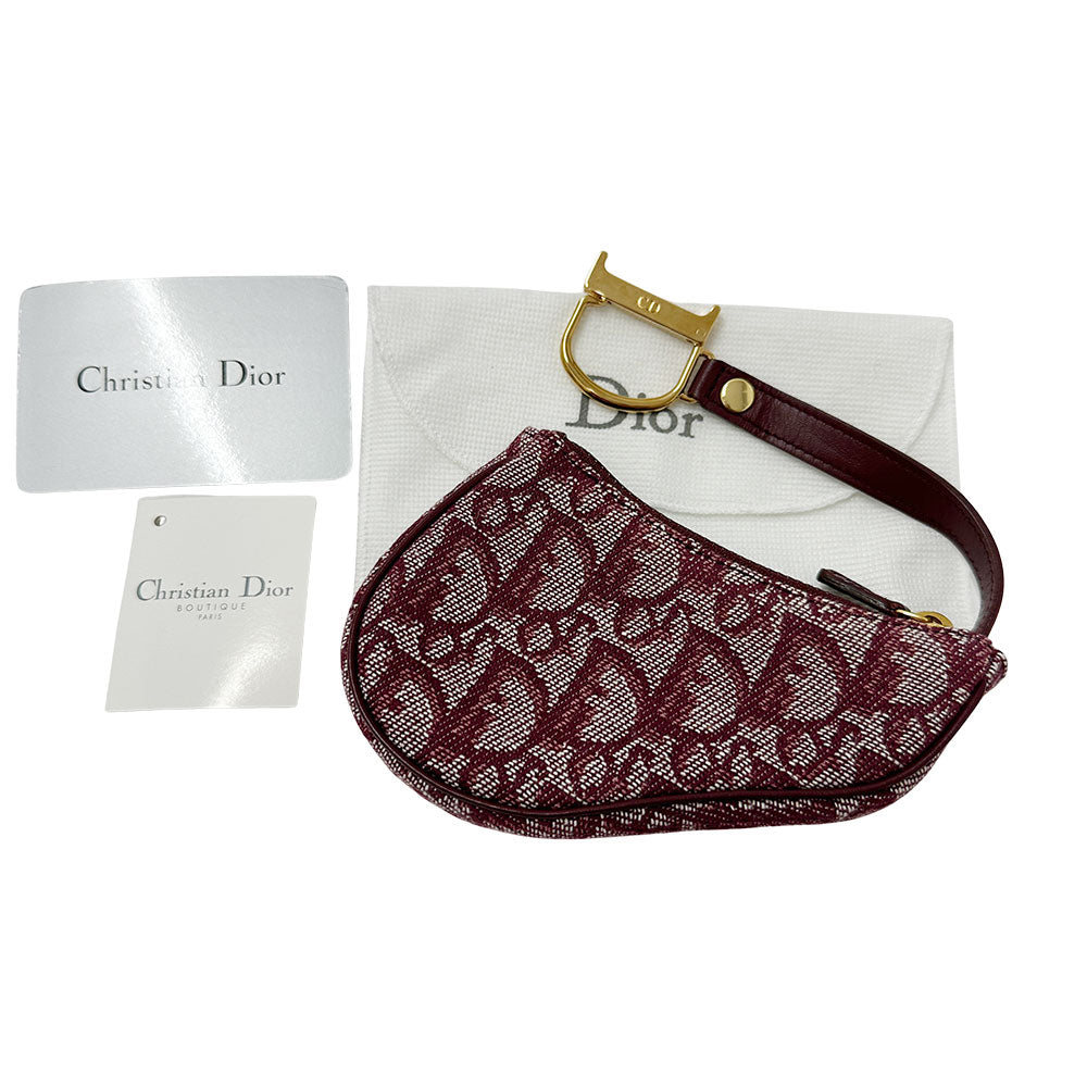Dior ディオール サドル コインケース トロッター レッド キャンバス レディース 【中古】