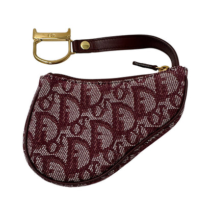 Dior ディオール サドル コインケース トロッター レッド キャンバス レディース 【中古】