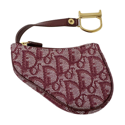 Dior ディオール サドル コインケース トロッター レッド キャンバス レディース 【中古】