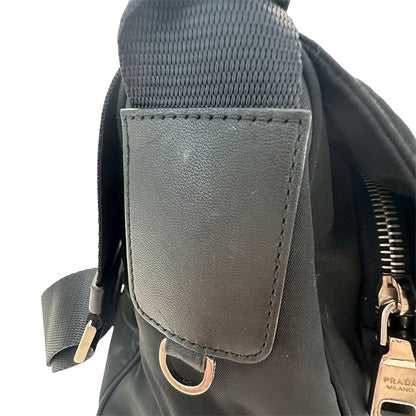 PRADA プラダ ショルダーバッグ ブラック ナイロン メンズ 【中古】