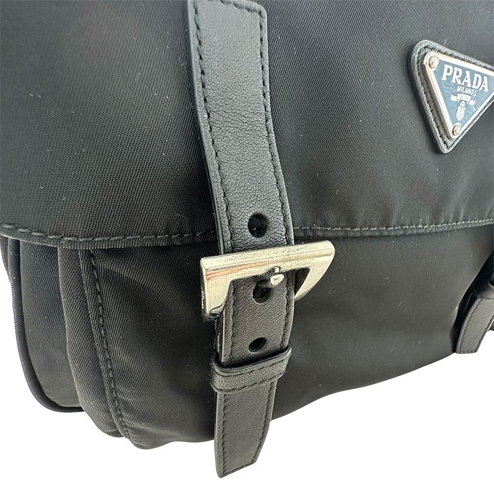 PRADA プラダ ショルダーバッグ ブラック ナイロン メンズ 【中古】