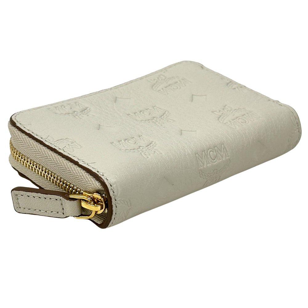 エム・シー・エム MCM カードケース ヴィセトス ホワイト レザー レディース メンズ 【中古】