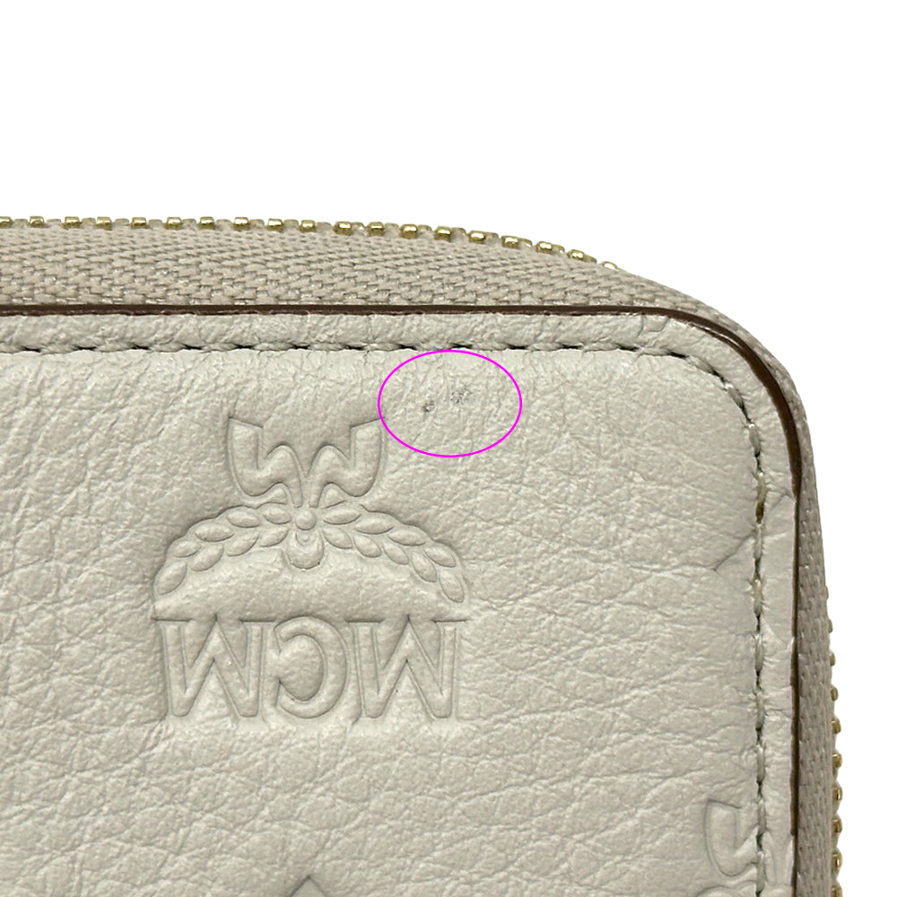 エム・シー・エム MCM カードケース ヴィセトス ホワイト レザー レディース メンズ 【中古】