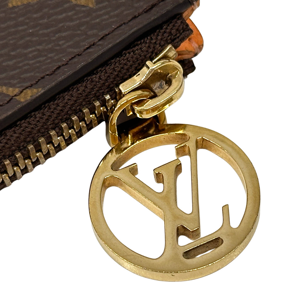 LOUIS VUITTON ルイ・ヴィトン コインカード･ホルダー カードケース モノグラム アプリコット オレンジ ブラウン M83603 メンズ レディース 【中古】