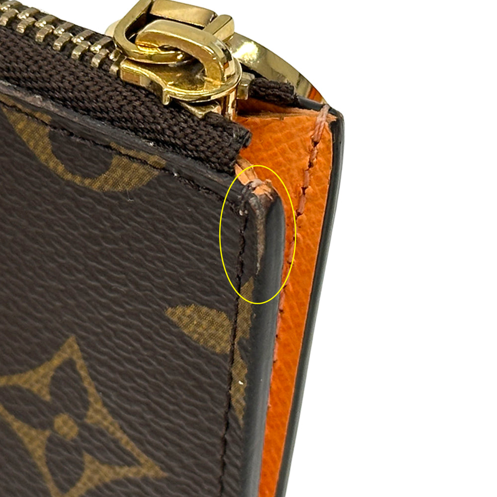 LOUIS VUITTON ルイ・ヴィトン コインカード･ホルダー カードケース モノグラム アプリコット オレンジ ブラウン M83603 メンズ レディース 【中古】
