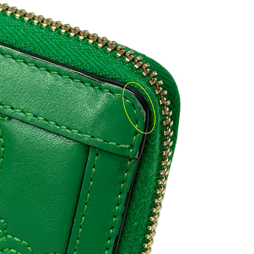 GUCCI グッチ 長財布 GGマトラッセ グリーン ゴールド金具 723784 レザー レディース メンズ 【中古】