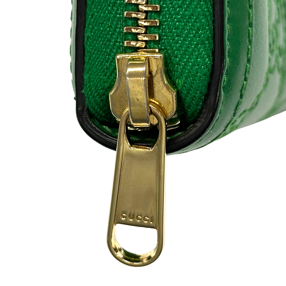 GUCCI グッチ 長財布 GGマトラッセ グリーン ゴールド金具 723784 レザー レディース メンズ 【中古】