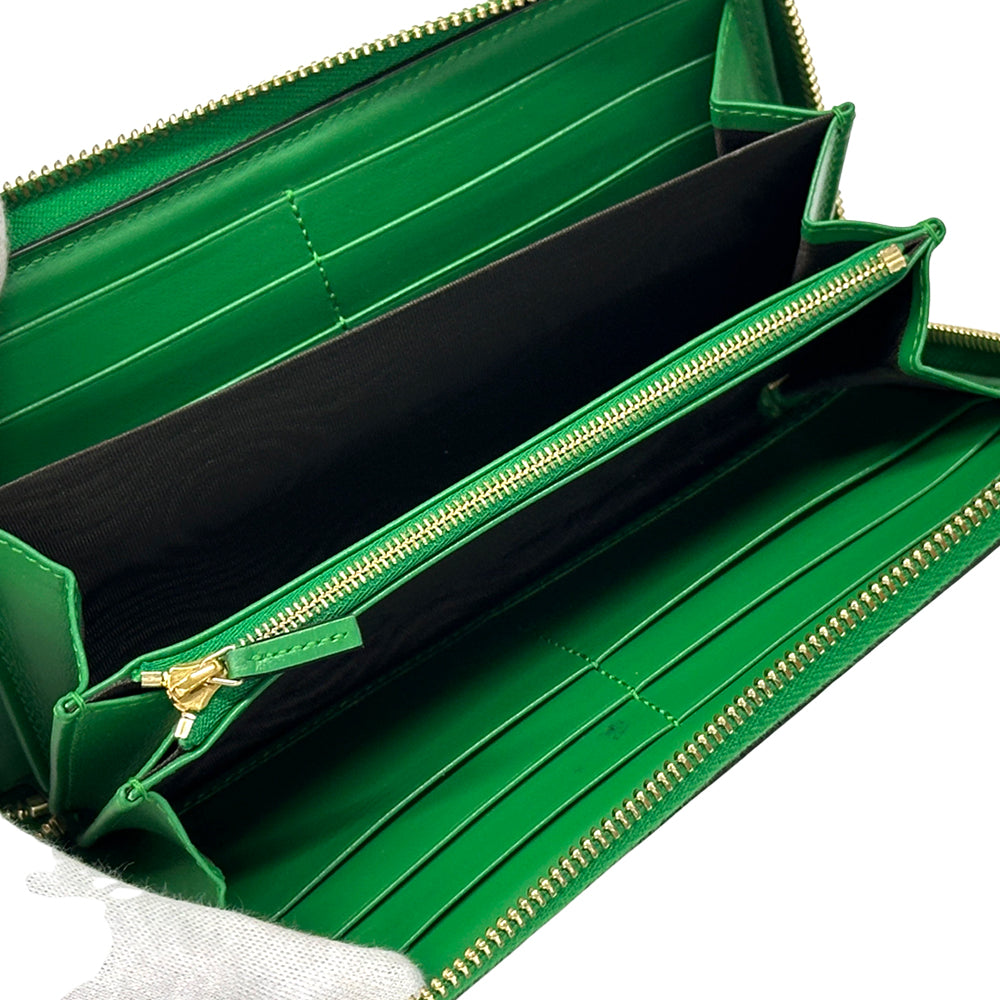 GUCCI グッチ 長財布 GGマトラッセ グリーン ゴールド金具 723784 レザー レディース メンズ 【中古】