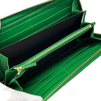 GUCCI グッチ 長財布 GGマトラッセ グリーン ゴールド金具 723784 レザー レディース メンズ 【中古】