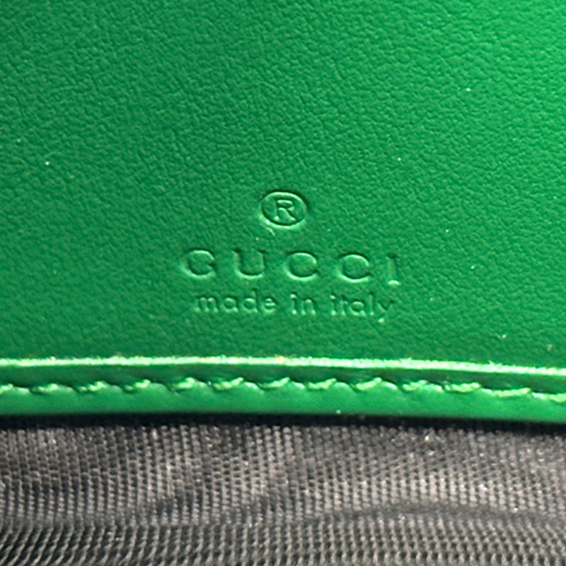 GUCCI グッチ 長財布 GGマトラッセ グリーン ゴールド金具 723784 レザー レディース メンズ 【中古】