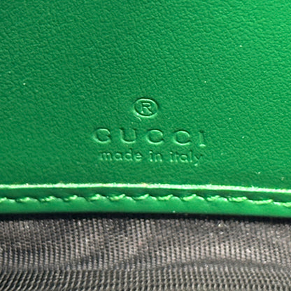 GUCCI グッチ 長財布 GGマトラッセ グリーン ゴールド金具 723784 レザー レディース メンズ 【中古】