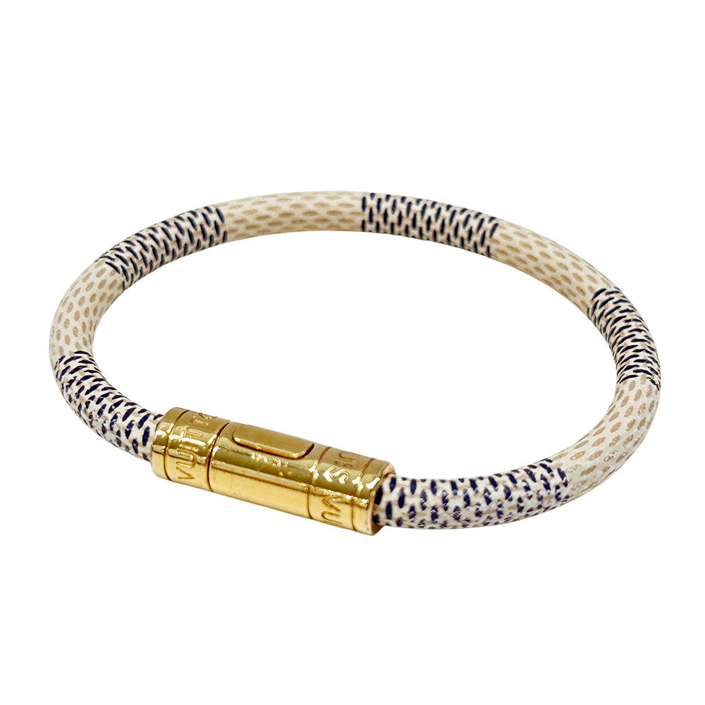LOUIS VUITTON ルイ・ヴィトン ブラスレ・キープイット ブレスレット ダミエアズールキャンバス アイボリー ブルー レディース M6138E 【中古】