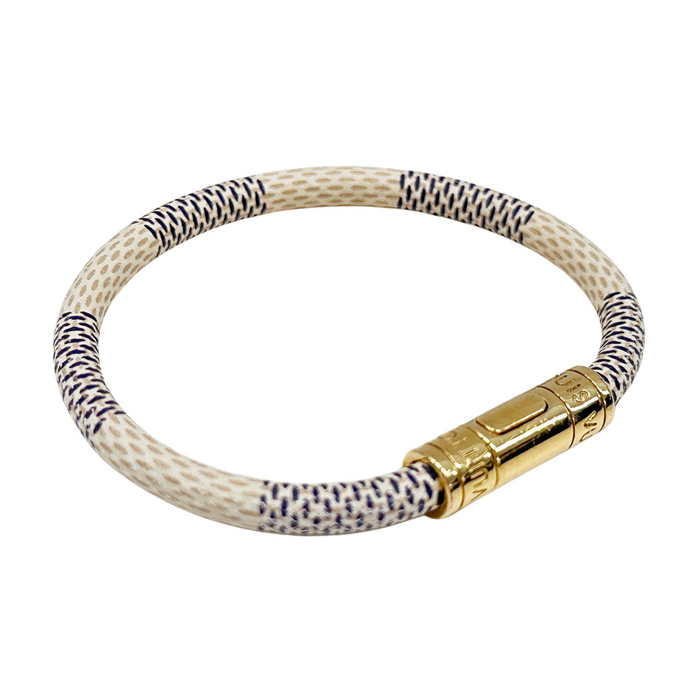 LOUIS VUITTON ルイ・ヴィトン ブラスレ・キープイット ブレスレット ダミエアズールキャンバス アイボリー ブルー レディース M6138E 【中古】