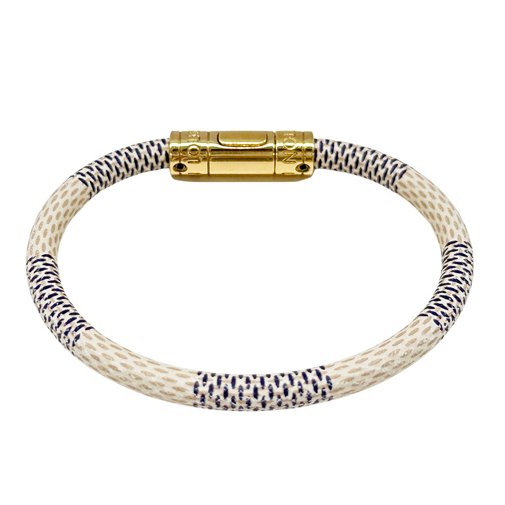 LOUIS VUITTON ルイ・ヴィトン ブラスレ・キープイット ブレスレット ダミエアズールキャンバス アイボリー ブルー レディース M6138E 【中古】