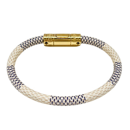 LOUIS VUITTON ルイ・ヴィトン ブラスレ・キープイット ブレスレット ダミエアズールキャンバス アイボリー ブルー レディース M6138E 【中古】