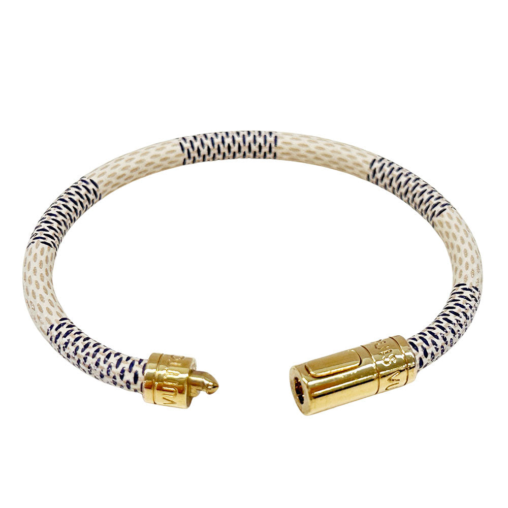 LOUIS VUITTON ルイ・ヴィトン ブラスレ・キープイット ブレスレット ダミエアズールキャンバス アイボリー ブルー レディース M6138E 【中古】