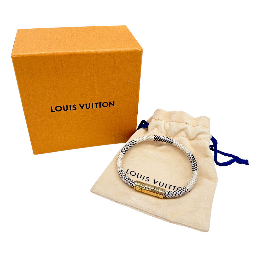 LOUIS VUITTON ルイ・ヴィトン ブラスレ・キープイット ブレスレット ダミエアズールキャンバス アイボリー ブルー レディース M6138E 【中古】