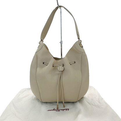 Ferragamo フェラガモ ハンドバッグ ガンチーニ ベージュ レザー レディース 【中古】