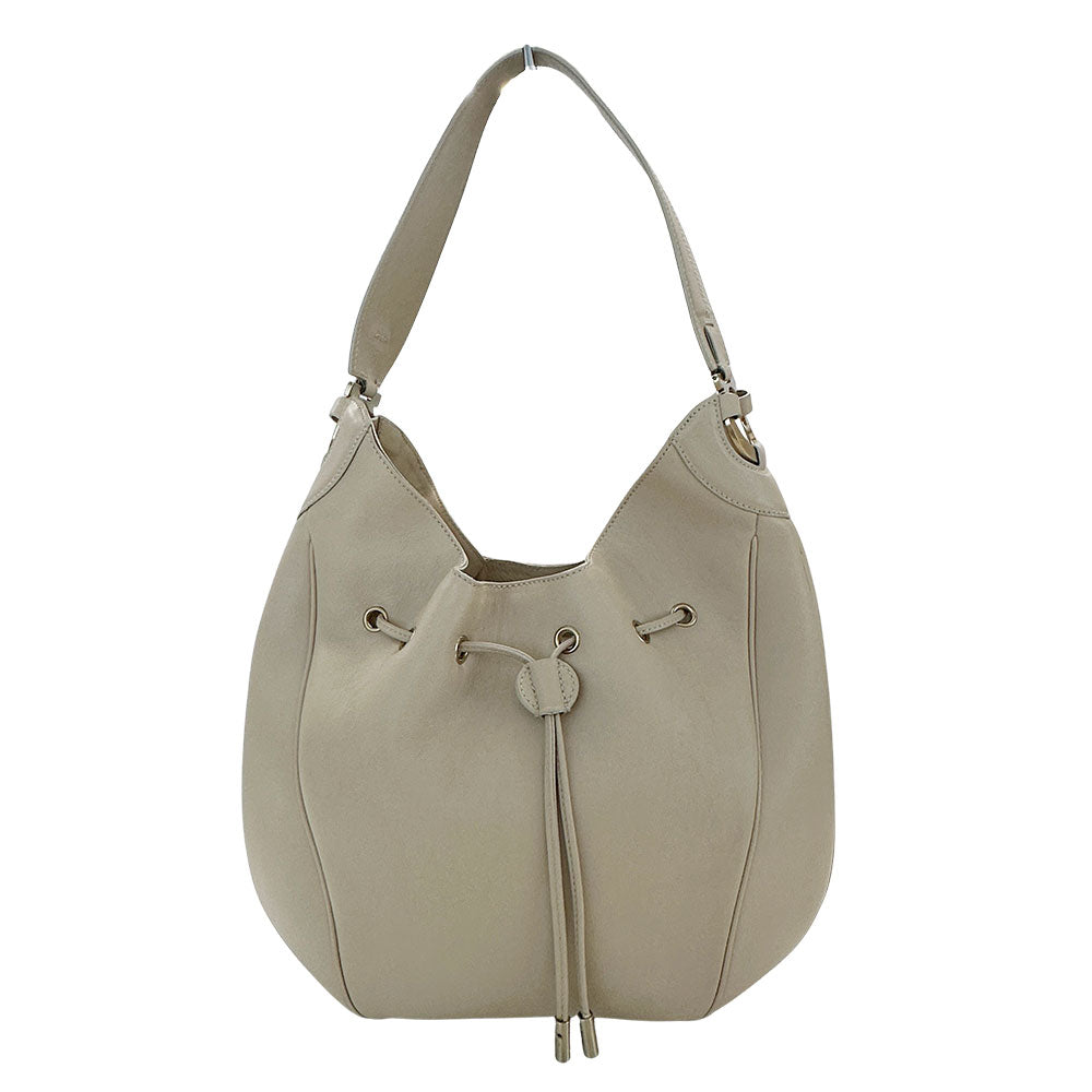 Ferragamo フェラガモ ハンドバッグ ガンチーニ ベージュ レザー レディース 【中古】