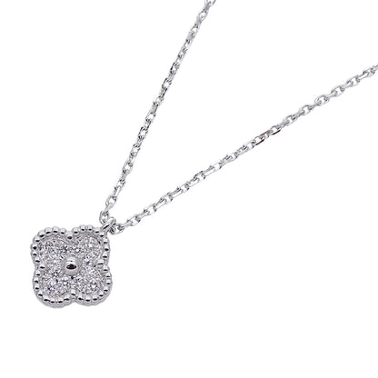 Van Cleef & Arpels ヴァンクリーフ＆アーペル スウィートアルハンブラ ネックレス 750WG ダイヤモンド レディース 磨き済み【中古】