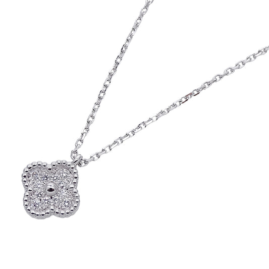 Van Cleef & Arpels ヴァンクリーフ＆アーペル スウィートアルハンブラ ネックレス 750WG ダイヤモンド レディース 磨き済み【中古】