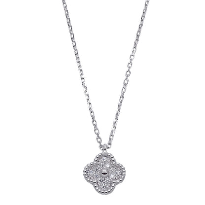 Van Cleef & Arpels ヴァンクリーフ＆アーペル スウィートアルハンブラ ネックレス 750WG ダイヤモンド レディース 磨き済み【中古】