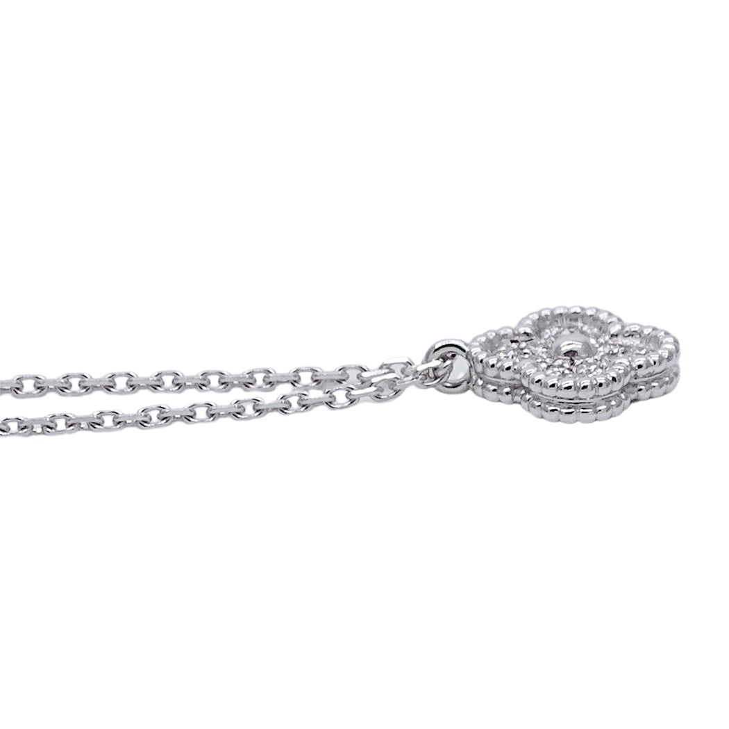 Van Cleef & Arpels ヴァンクリーフ＆アーペル スウィートアルハンブラ ネックレス 750WG ダイヤモンド レディース 磨き済み【中古】