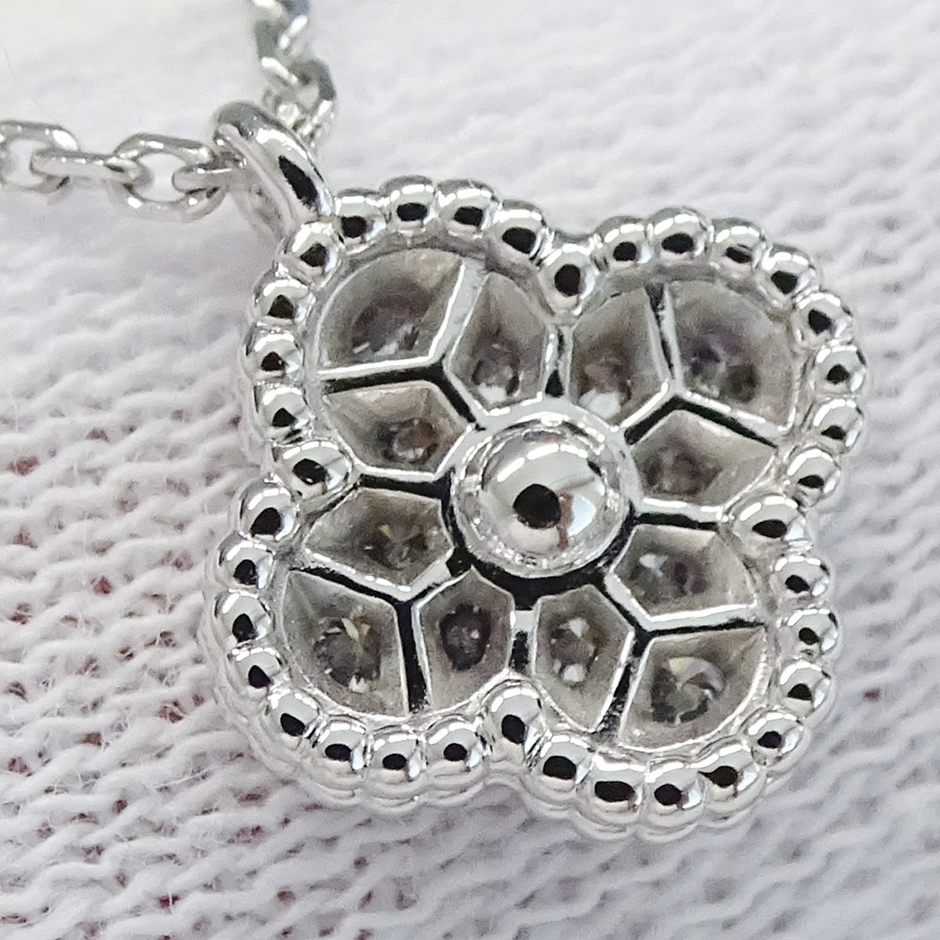 Van Cleef & Arpels ヴァンクリーフ＆アーペル スウィートアルハンブラ ネックレス 750WG ダイヤモンド レディース 磨き済み【中古】