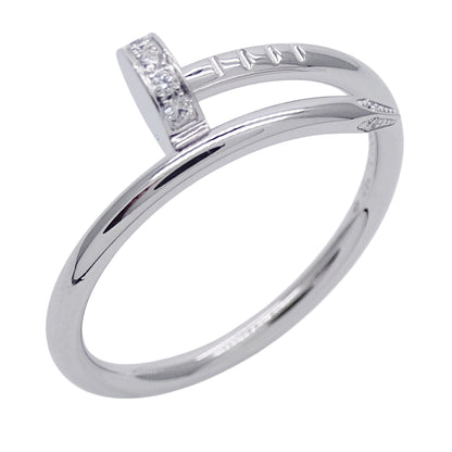 Cartier カルティエ ジュストアンクル スモール リング 指輪 750WG ダイヤモンド #53 約13号 レディース メンズ 磨き済み 【中古】