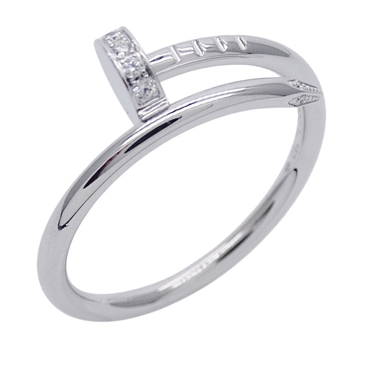 Cartier カルティエ ジュストアンクル スモール リング 指輪 750WG ダイヤモンド #53 約13号 レディース メンズ 磨き済み 【中古】