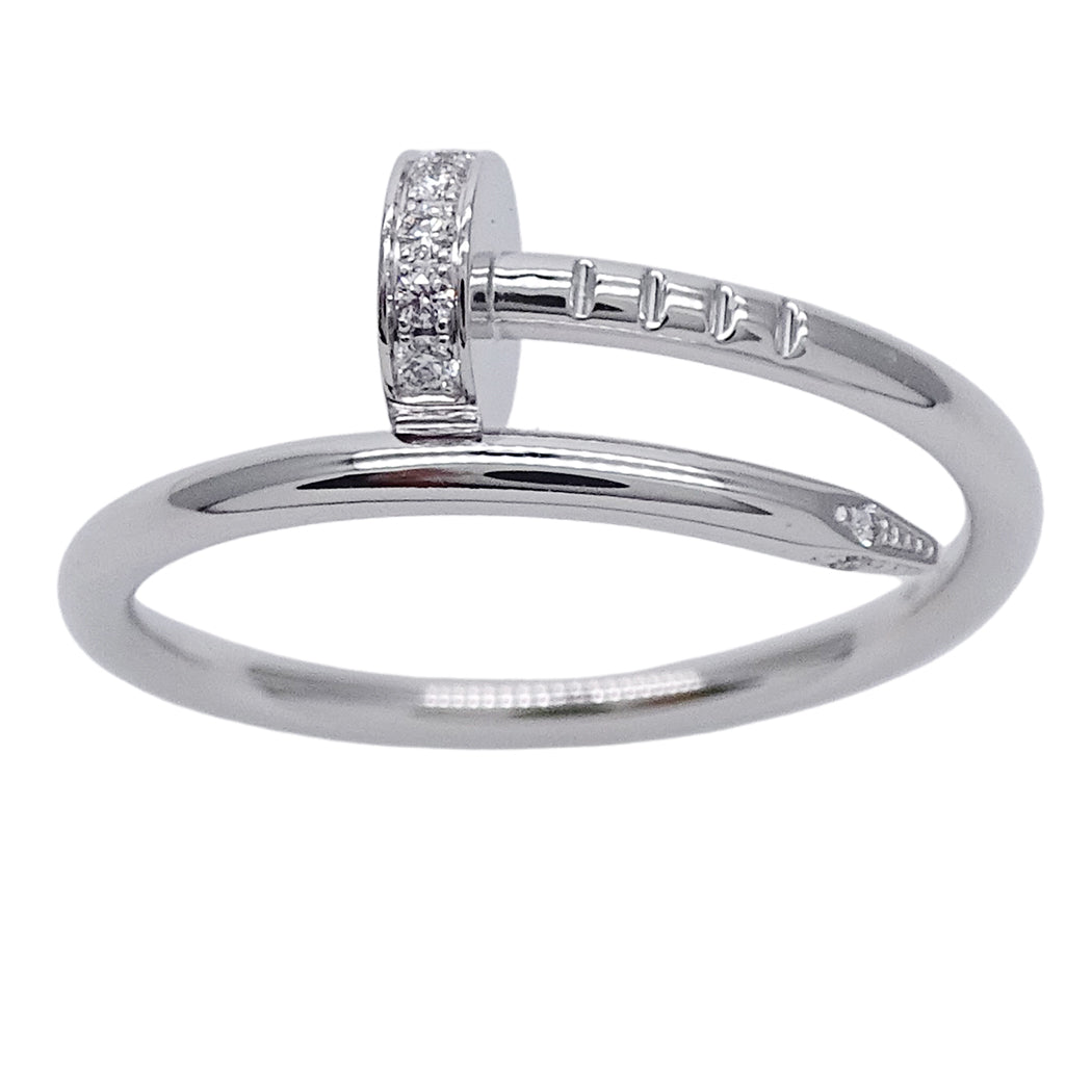 Cartier カルティエ ジュストアンクル スモール リング 指輪 750WG ダイヤモンド #53 約13号 レディース メンズ 磨き済み 【中古】