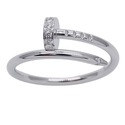 Cartier カルティエ ジュストアンクル スモール リング 指輪 750WG ダイヤモンド #53 約13号 レディース メンズ 磨き済み 【中古】