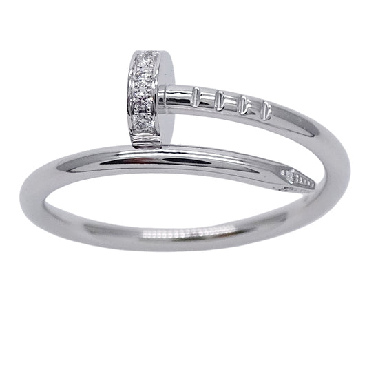 Cartier カルティエ ジュストアンクル スモール リング 指輪 750WG ダイヤモンド #53 約13号 レディース メンズ 磨き済み 【中古】