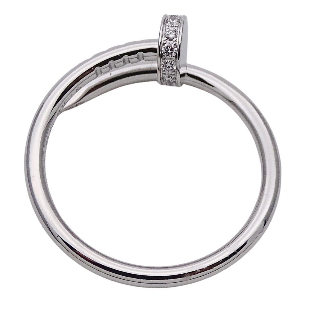 Cartier カルティエ ジュストアンクル スモール リング 指輪 750WG ダイヤモンド #53 約13号 レディース メンズ 磨き済み 【中古】