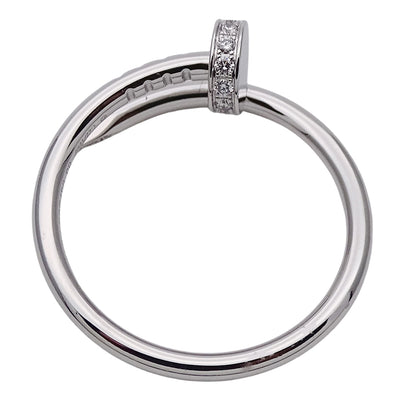 Cartier カルティエ ジュストアンクル スモール リング 指輪 750WG ダイヤモンド #53 約13号 レディース メンズ 磨き済み 【中古】