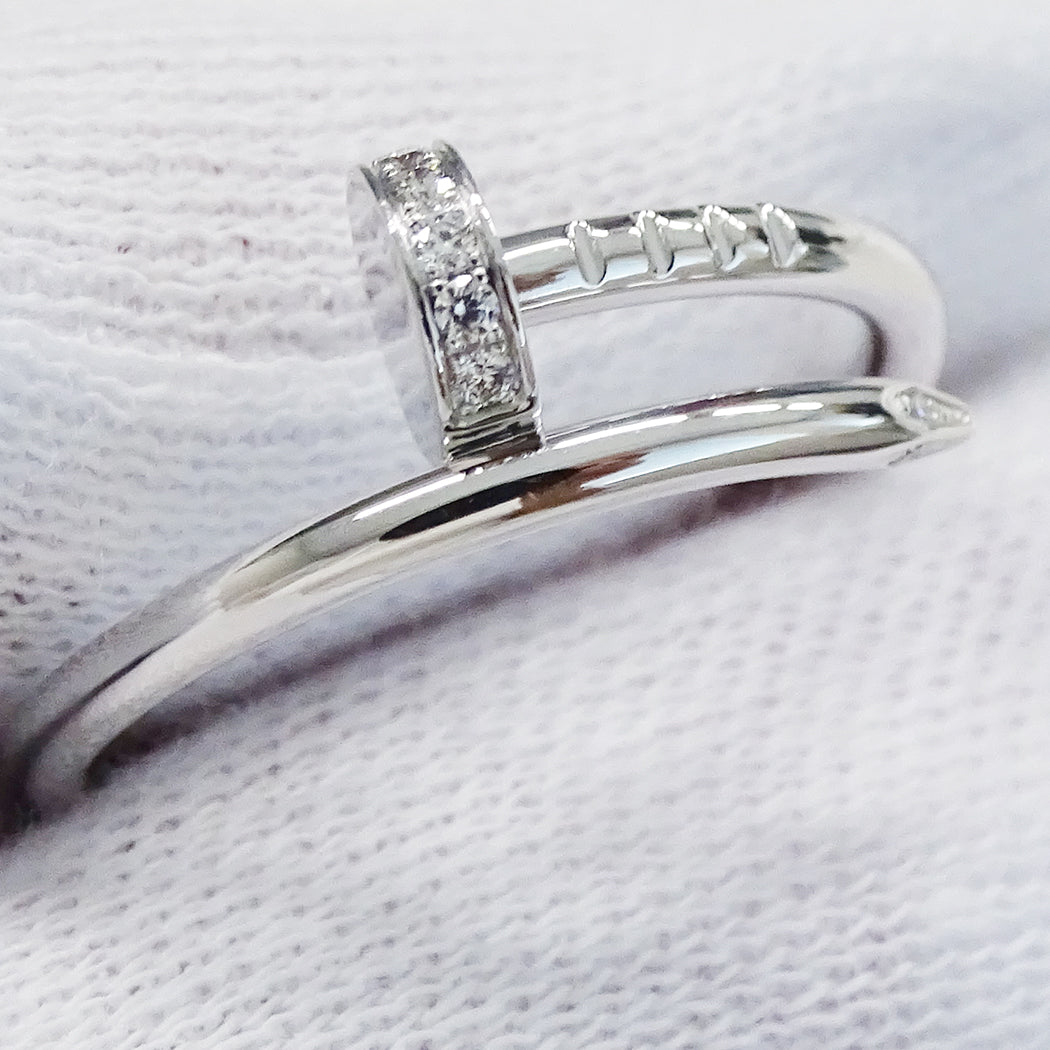 Cartier カルティエ ジュストアンクル スモール リング 指輪 750WG ダイヤモンド #53 約13号 レディース メンズ 磨き済み 【中古】